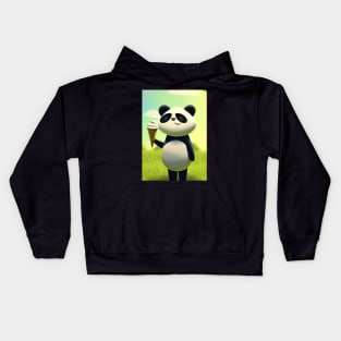 Panda with Ice Cream Kids Hoodie